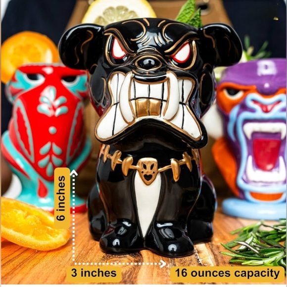 NEW Tiki Mugs Set of‎ 3-16oz Ceramic Cocktail Glasses - Picture 2 of 8